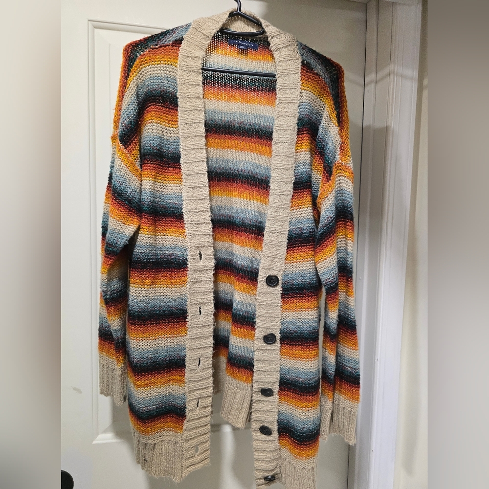 American Eagle Outfitters Multicolor Striped Cardigan